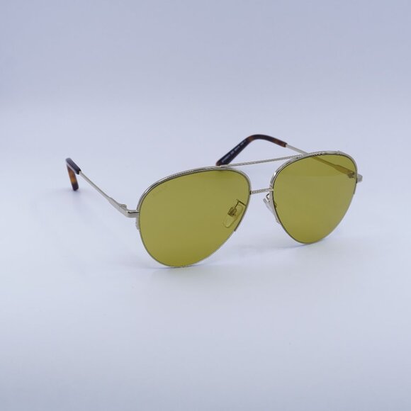 🕶️ New Bally BY0062-H 32E Sunglasses - Silver Frame, Yellow Lenses